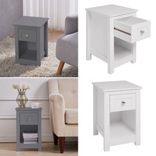 Small Side End Coffee Table Beside Lamp Stand Nightstand w/ Drawer Storage Shelf