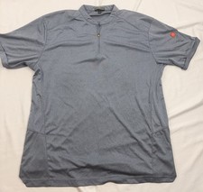McDonald's Quarter-Zip Uniform Shirt L-R Heather Gray Short Sleeve Red W Patch
