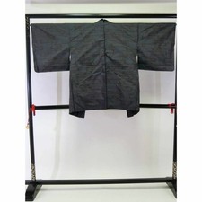 Oshima Tsumugi Silk Ensemble Navy Blue Size Large Japan