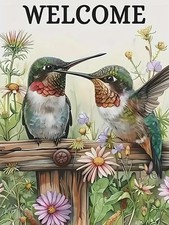 Hummingbird Diamond Art Kits for Adults,Flowers 5D Diamond Painting Kits for Beg