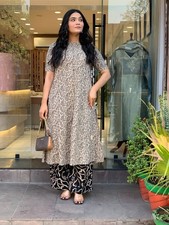 Women Office Wear Top Kurti Palazzo Set Indian Bollywood Ethnic Kurta Set Dress
