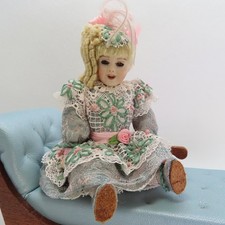 4" Sitting Porcelain Laughing Jumeau Doll with Glass Eyes by Artisan PAT BOLDT