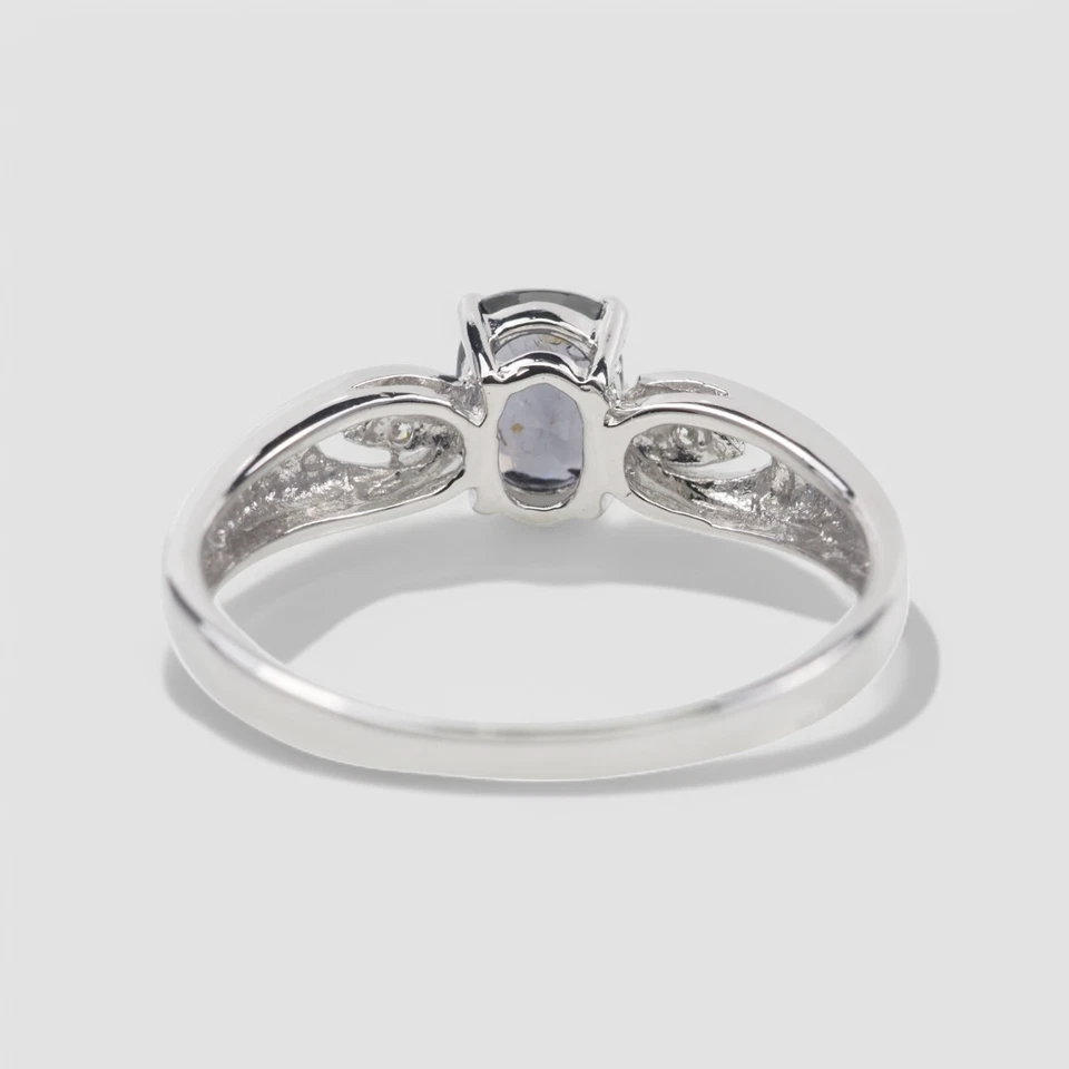 Anéis de joias feitos à mão de prata esterlina 925 Birmânia cinza metálico espinélio 1,10 ct - Imagem 4 de 4