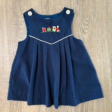Vintage 70s/80s JC Penney Toddle Time Train Jumper Dress Size 2T