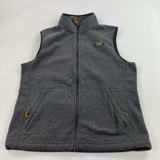 LL Bean Mens Mountain Classic Fleece Vest Gray Full Zip Size Medium NICE