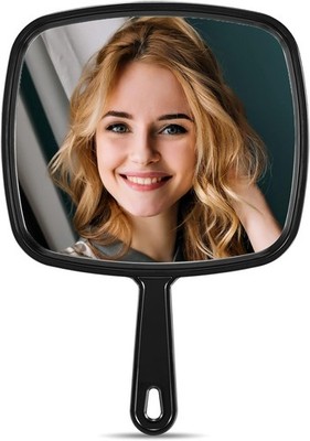 Hand Mirror, Extra Large Barber Hairdressing Handheld 12.6L x 8.9W, Black 