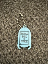 Vintage National Bank of Detroit Michigan Plastic Coin Holder Key Chain EUC