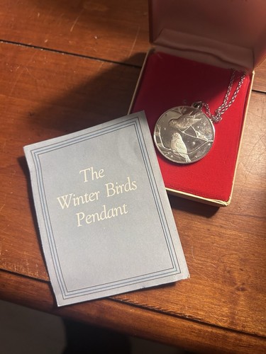Vintage Franklin Mint Winter Birds Pendant