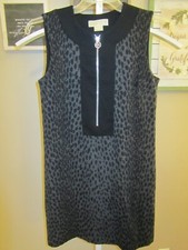 Womens Lined Michael Kors Sleeveless Knit Animal Print Dress Size Small Petite