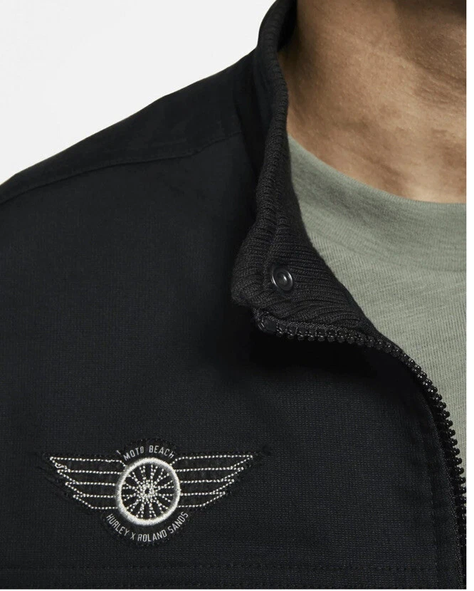 Hurley X RSD Mens Size Small Roland Sands Moto Beach Jacket Black image 6