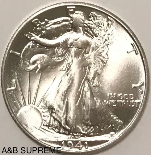 1941 S Walking Liberty Half Dollar From OBW Roll Estate CH-GEM Bu Unc 90% Silver