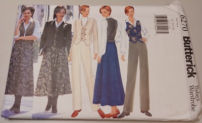 6270 Butterick SEWING Pattern UnCut Misses 12 14 16 jacket vest skirt pants