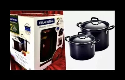 Tramontina 2Pk Culinary Collection Nonstick Stock Pots w Lids,8qt+12qt, Gift Set