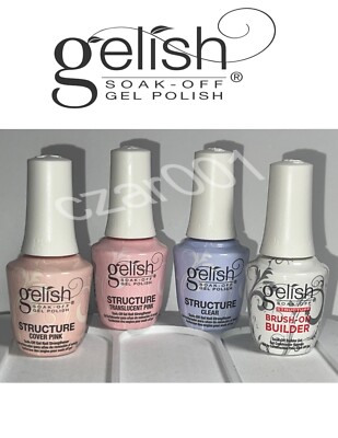Gelish STRUCTURE Gel: CLEAR, TRANSLUSCENT PINK, COVER PINK, BRUSH-ON BUILDER