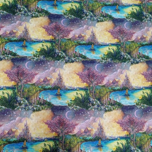 World of Wonder Wall Scenic Cotton Fabric - Picture 2 of 2