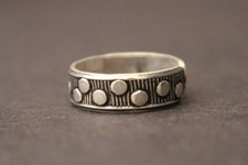 Bohemian Design Beaded Stacking Band Ring - 925 Sterling Silver