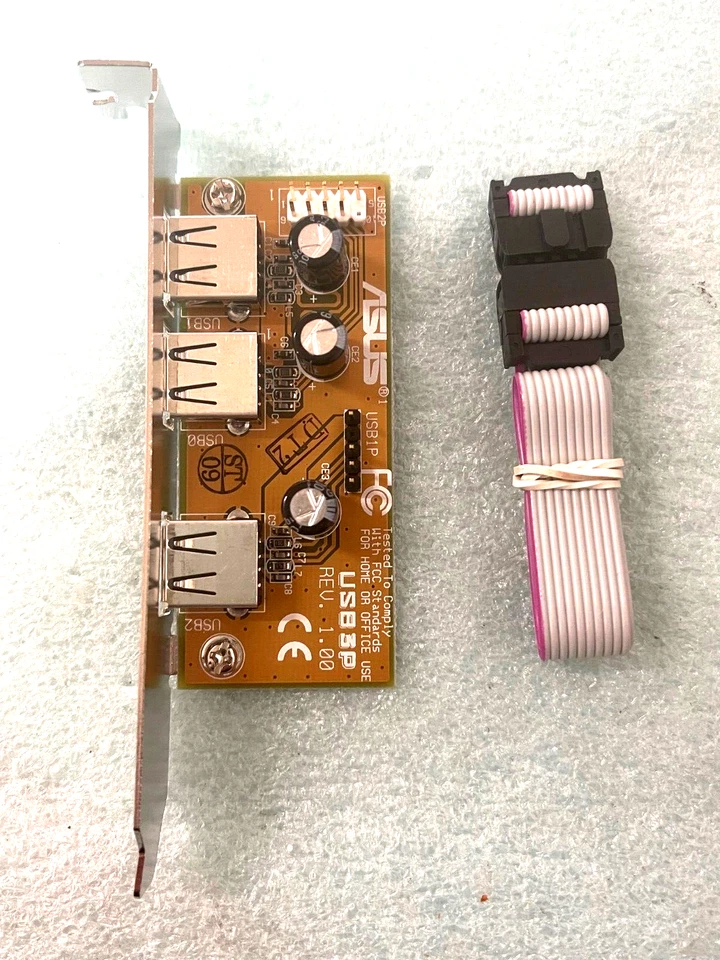 2 PACK NEW ASUS USB3P 3 USB PORT BRACKET WITH CABLE IN ANTI-STATIC BAG RM3-BIN5 - Image 2 of 4