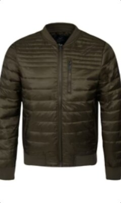 Threadbare Mens khaki Puffer Bomber Jacket size small bnwt