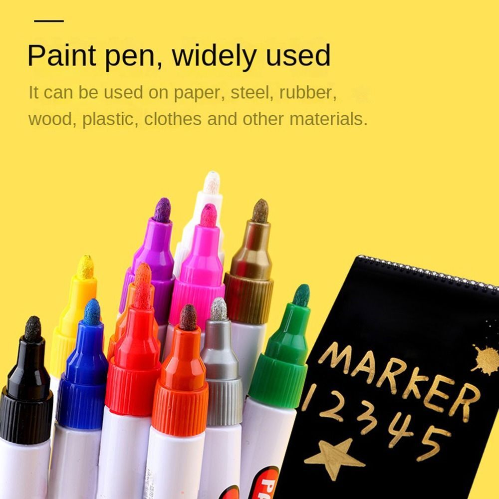 Quick Dry Oilbased Paint Marker Colorful Highlighter Pen Student