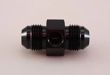 Y25 -8 AN Male To Male W/ 1/8 NPT Side Port For Gauge Sensor BLACK Coupler