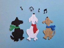 1 Cute Singing Christmas Dog Puppy Cardstock die cuts scrapbook