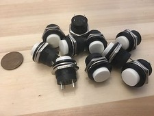 10 Pieces White small N/O Momentary 16mm push button Switch round 12v on off C6