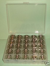 BOBBIN BOX + 25 BERNINA BOBBINS FOR ACTIVA, A...