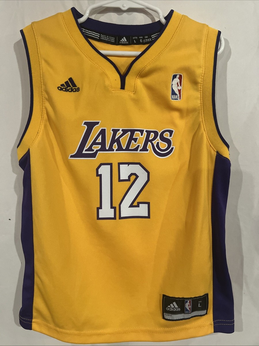 バスケットボール　ユニフォーム Los Angeles Lakers Jersey Boys Large Yellow Dwight Howard 12
