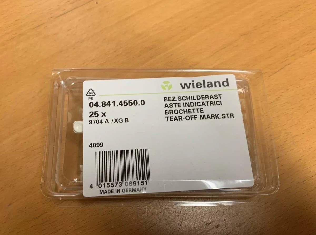 Wieland 04.841.4550.0 Tear-off Marking Strip Tags - Character 