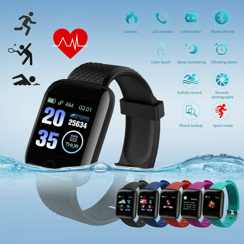 Waterproof Sport Smart Watch Bracelet Heart Rate Blood Pressure Fitness Tracker