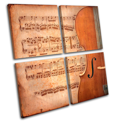 Violin INSTRUMENTS Musical MULTI Leinwand Wand Kunst Bild drucken