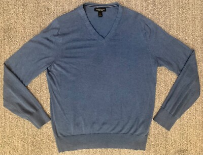 Banana Republic Men's Sweater L Blue Silk Cashmere Luxury