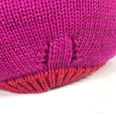 MIUMIU Glitter Bicolor Hat knit hat beret polyester / wool Pink Based/Red MIUMIU Glitter Bicolor Hat knit hat beret polyester / wool  main image 2