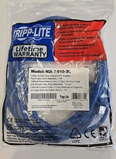 New Tripp Lite Model N262-010-BL Cat6a 10 Gbps Blue Shielded Patch Cable 