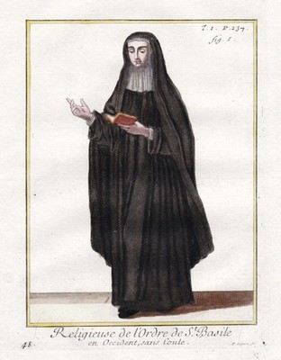 Congregation of St. Basil nun Nonne Order Orden costumes engraving 1790