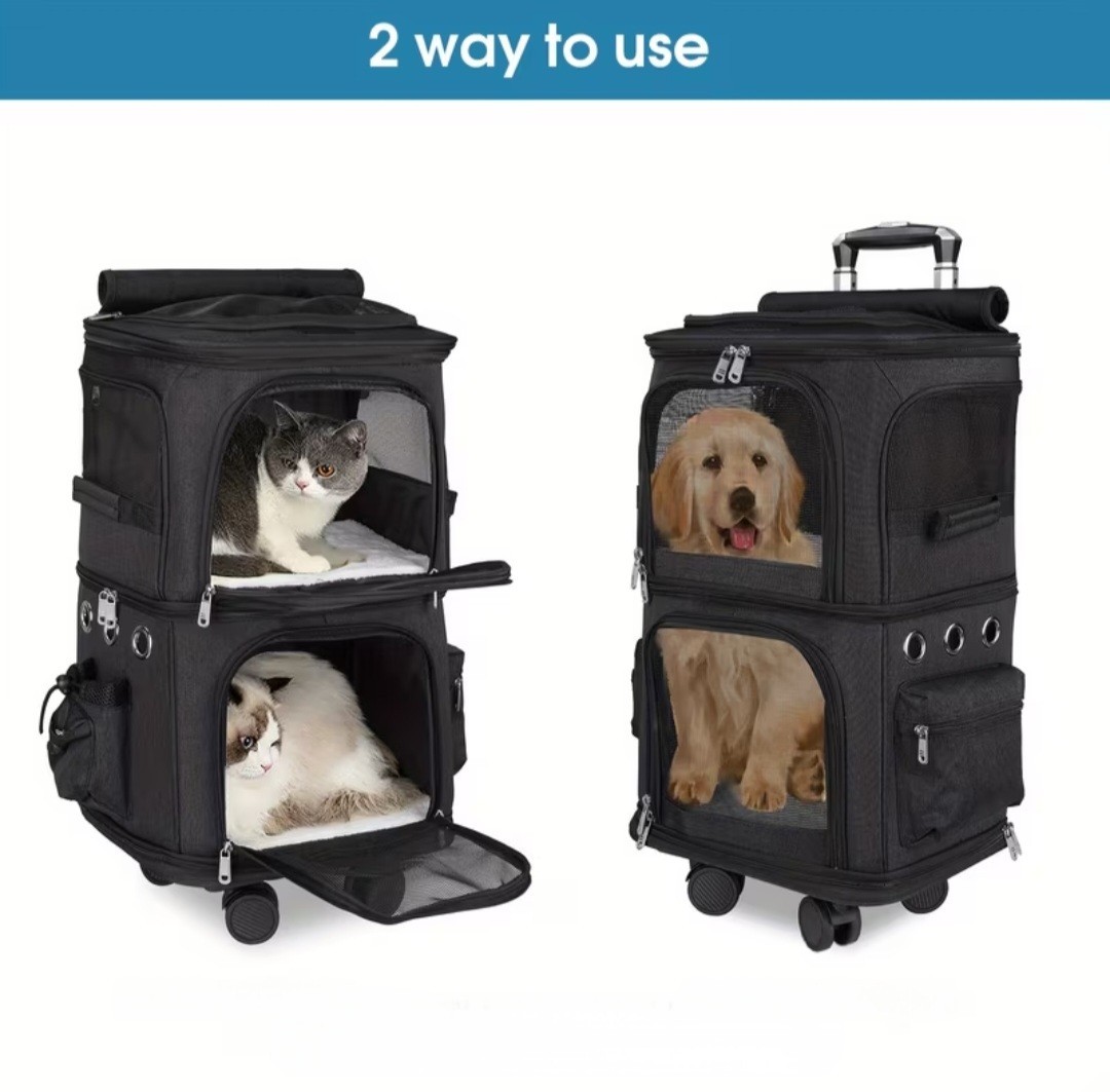 Poussette de voyage premium en aluminium pour chien de luxe