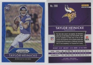 2015 Panini Prizm Rookies Blue Wave Prizm /150 Taylor Heinicke #288 Rookie RC