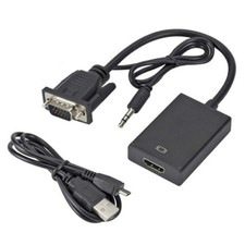 NEW VGA To HDMI Converter 1080P HD Adapter With Audio Cable HDTV PC Laptop TV US