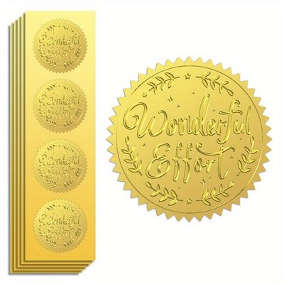 25sheets Self Adhesive Foil Embossed Stickers Medal tion Sticker Word 