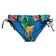 Bar III Shirred Side Hipster Bottoms Summer Spritz Blue Tropical Small New