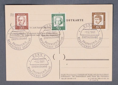 MayfairStamps Germany FDC 1961 Significant Individual Series Combo First Day Cov