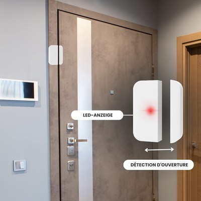 Daewoo Security Wireless Door Sensor Tuerschalter WDS301, weiss