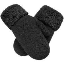 Winter Warm Mittens for Women Knitted Gloves Soft Wool Thick Fleece Lining Cold