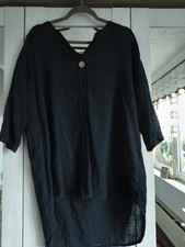 Made In Italy New Collection Bluse Tunika Knopf Leinen Shirt Vokuhila Hippie Goa