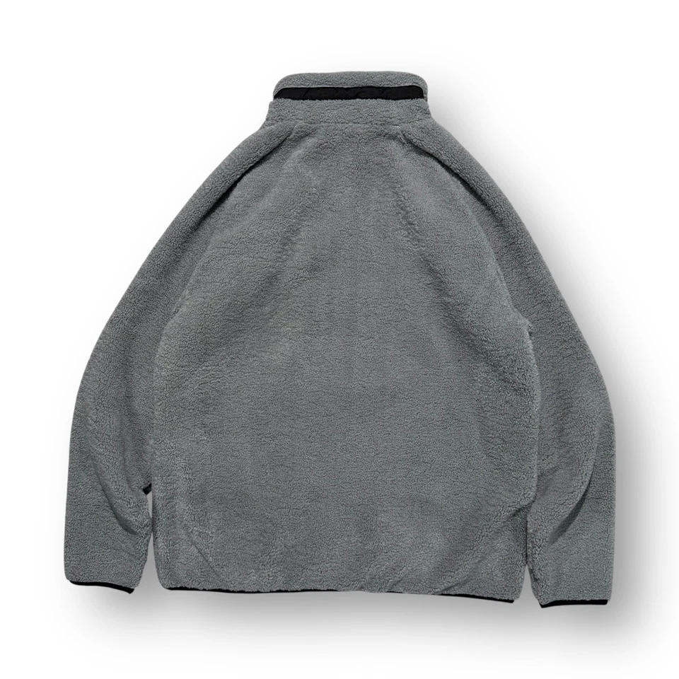 Jaqueta de lã Stussy logotipo XL cinza - Imagem 2 de 4