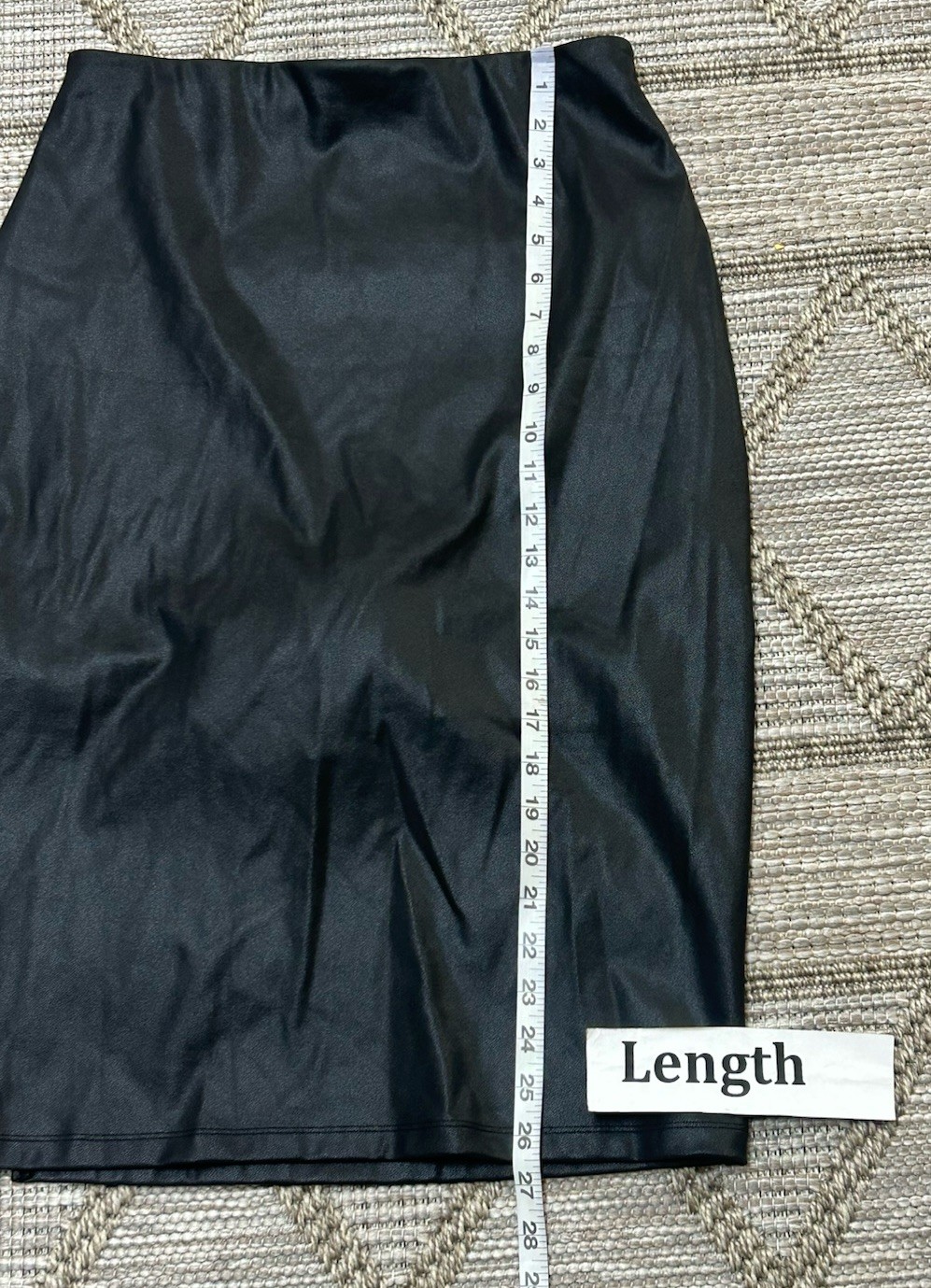 Popilush Faux Leather Pencil Skirt  XL Black Built in Shapewear NWT Side Split image 7
