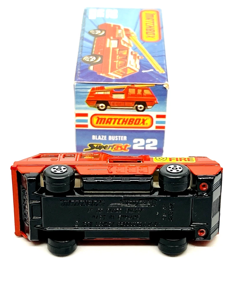 Matchbox Lesney Superfast 22 Blaze Buster rare orange-red, orange ladder, mib! - Image 3 of 3