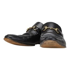 Gucci Horsebit Loafers Size 40.5 093976 Black Leather Men Used