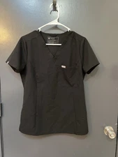 FIGS Technical Collection Catarina One Pocket Scrub Top Size S Black