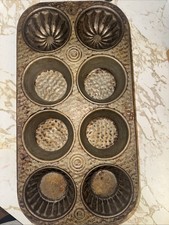Vintage Retro Bake King 8 Muffin Pan Set Of 2 Made In The USA